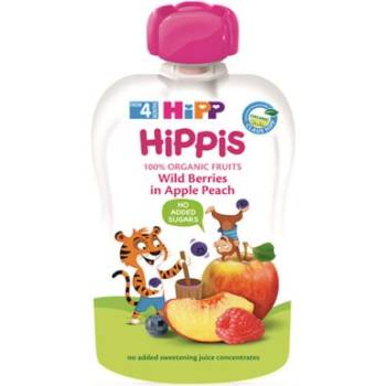 Image 1 of HiPP Био Плодова закуска горски плодове, ябълка и праскова 100 гр. - 4+ месеца