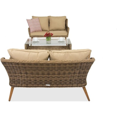 Garden Point Градинска мебел Bilbao Coffee с масичка за 4 Garden Point кафява (GAP325-2SO2SM)