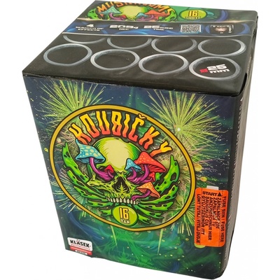 Kompakt ohňostroj 16 ran 25 mm Houbičky