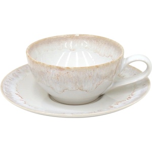 Casafina Бяла чаша от керамика с чинийка 200 ml Taormina - Casafina (ZCF-TA616-WHI)