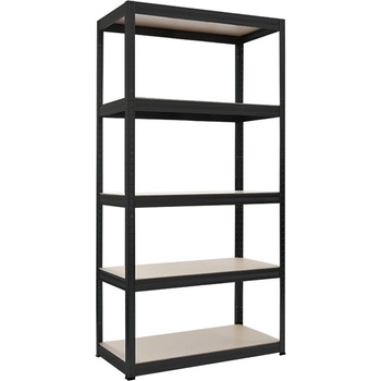 Image 1 of Carmen Стелаж Carmen Star 3580502_1, 5 бр. рафтове, 180 cm височина, 90 cm ширина, до 350 kg товаропоносимост, метален, черен (3580506_3)