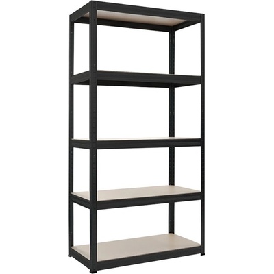 Carmen Стелаж Carmen Star 3580502_1, 5 бр. рафтове, 180 cm височина, 90 cm ширина, до 350 kg товаропоносимост, метален, черен (3580506_3)