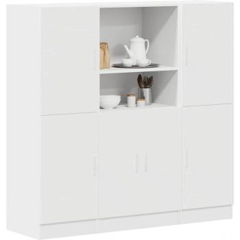 vidaXL Комплект кухненски шкафове от 3 части, Бяло, инженерно дърво (3324151)