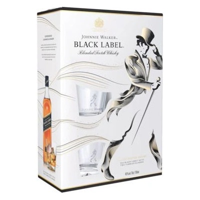 Johnnie Walker Black Label 12y 40% 0,7 l (dárkové balení 2 sklenice)