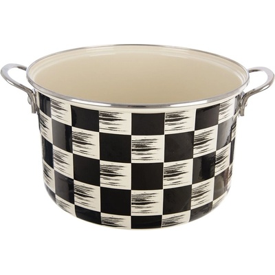 Orion Hrnec ŠACHOVNICE Lem 6,5 l 26 cm smaltovaný plech, nerezová ocel, kov béžová, černá, 8592381206765