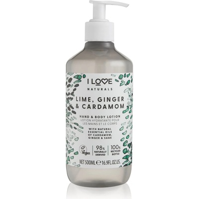 I Love Naturals Lime, Ginger & Cardamom тоалетно мляко за тяло 500ml