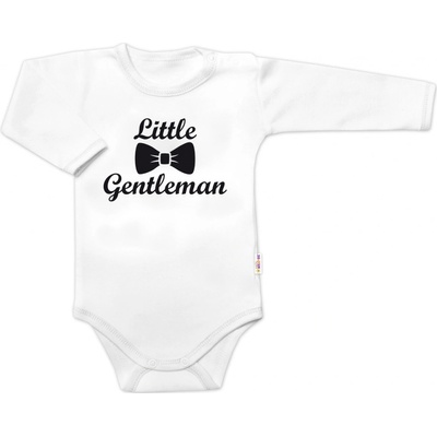 Body dl. rukáv Little Gentleman bavlna Baby Nellys bielo čierne