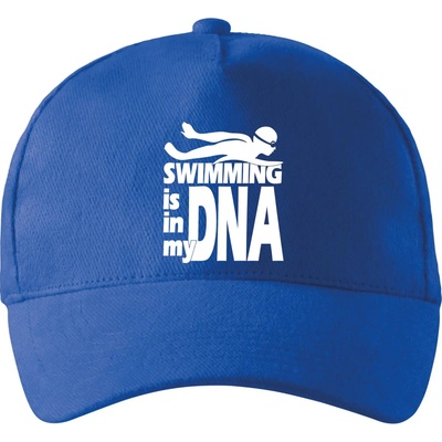 Swimming is in my DNA so zahnutým šiltom a látkovou sponou Kráľovská modrá