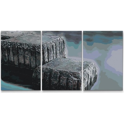 Painting Queens Painting Queens Kamenný val sada 3 ks 80 x 120 cm bez rámu PBNSET/03STONESONTHEWATER/80 x 120_80 x 120_80 x 120/WO
