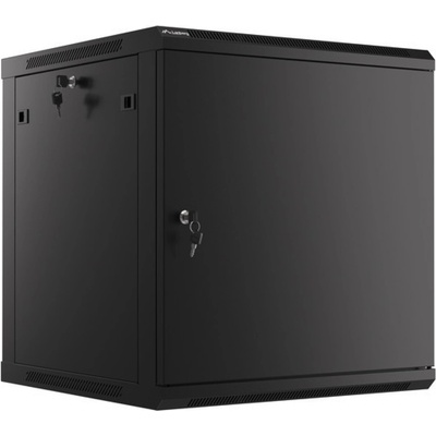 Lanberg rack cabinet 19" wall-mount 12U-600x600 for self-assembly with metal door black (flat pack) (WF01-6612-00B)
