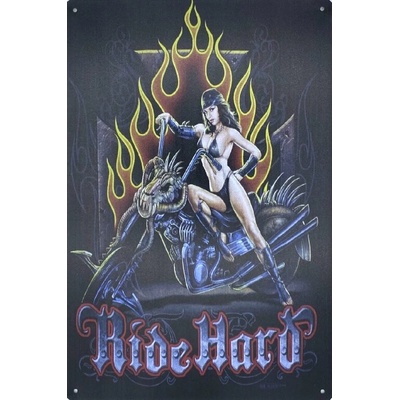 TP Plechová ceduľa - Ride hard (M)