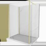 Mexen Kioto стена за душ Walk-in 125 x 110 x 30 см, прозрачна, златна четка - 800-125-110-221-55-00-030 (800-125-110-221-55-00-030)