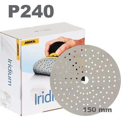 Mirka Iridium brúsny papier Ø150mm 121 dier suchý zips P240
