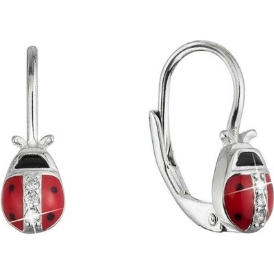 Evolution Group Krásne strieborné náušnice Lienky so zirkónmi 11534.1