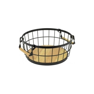 Horecano - Панер с дръжки метал/дърво ф30, 7x28, 2xh12, 3см черен мат HOME-(WK810271) (0185150)
