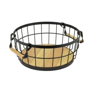 Horecano - Панер с дръжки метал/дърво ф30, 7x28, 2xh12, 3см черен мат HOME-(WK810271) (0185150)