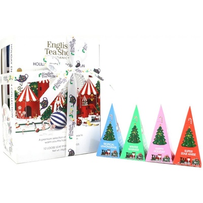 English Tea Shop VÁNOČNÍ KOLEKCE čajů BÍLÁ 12 pyramidek 24 g
