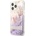 GUESS Liquid Glitter Flower Case - дизайнерски кейс с висока защита за iPhone 13 Pro (лилав)