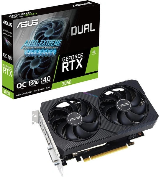 ASUS GeForce RTX 3050 Dual V2 OC Edition 8GB GDDR6 (DUAL-RTX3050-O8G-V2/90YV0GH6-M0NA00)