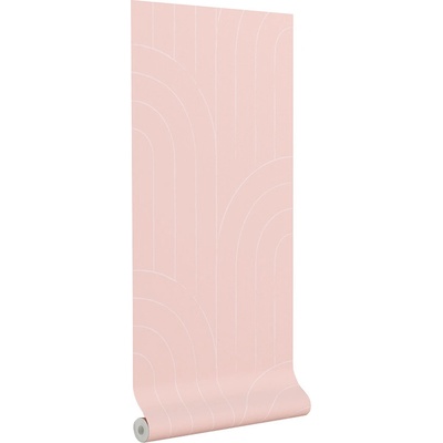 Růžová tapeta na zeď Kave Home Gea 10 x 0,5 m