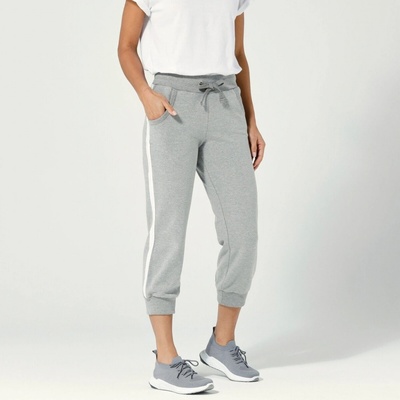 3/4 sportovní kalhoty dvoubarevné šedý melír/ bílé – Hledejceny.cz