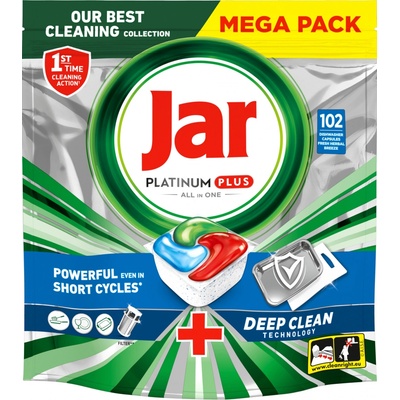 Jar Tablety do myčky Platinum Plus Blue Deep Clean 102 ks – Zboží Dáma