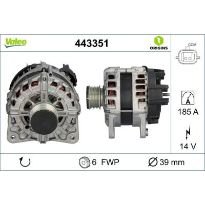 VALEO Alternátor VALEO ORIGINS NEW VA 443351