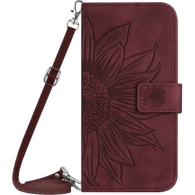 VSECHNONAMOBIL 59038 ART SUN FLOWER Peněženkové pouzdro s řemínkem Sony Xperia 10 V bordó