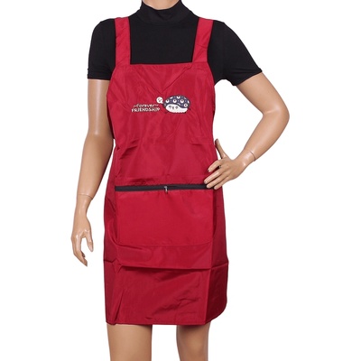 Готварска престилка в червено с щампа