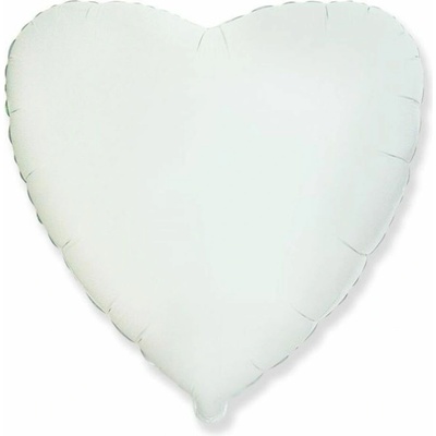 FLEXMETAL Balón foliový 45 cm Srdce bílé
