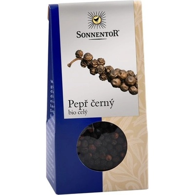 Sonnentor Pepř černý celý mletý varianty bio Piper nigrum celý krabička 35 g
