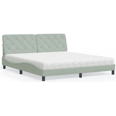 zahrada-XL 3208670 Postel s matrací světle šedá samet