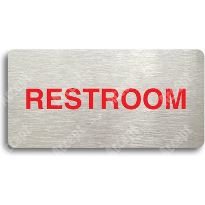 ACCEPT Piktogram RESTROOM - stříbrná tabulka - barevný tisk bez rámečku