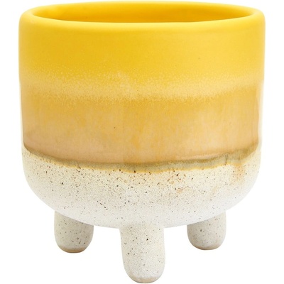 Sass & Belle Жълто-бяла саксия за цветя Bohemian Home , ø 7, 5 cm Mojave - Sass & Belle (CZQ019)