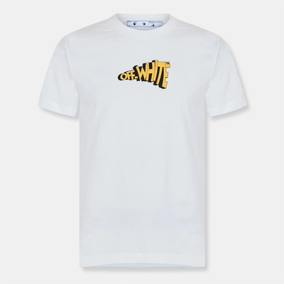 OFF WHITE Тениска OFF WHITE Men's Slim Arrow Crew Neck Short Sleeve T-Shirt - White/Yellow