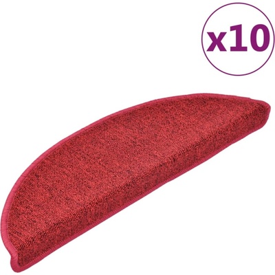 vidaXL Изтривалки за стълби, 10 бр. , 56x17x3 см, червени, полукръгли