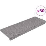 vidaXL Самозалепващи стелки за стълби вид сизал 30бр 65x21x4 см сребро (3365883)