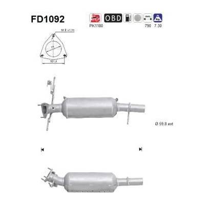 Filtr sazových částic, výfukový systém AS FD1092