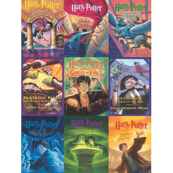 New York Puzzle Company - Puzzle Harry Potter - Book Cover Collage - 500 piese