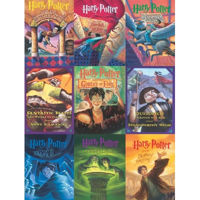 New York Puzzle Company - Puzzle Harry Potter - Book Cover Collage - 500 piese