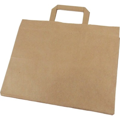 Papierová taška s plochým uchom, 32x25x22 cm, hnedá