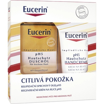 Eucerin pH5 relipidačný sprchový olej 200 ml + regeneračný krém na ruky 75 ml darčeková sada