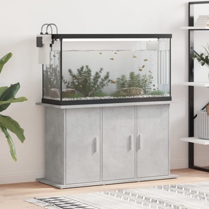 vidaXL Стойка за аквариум, бетонна, сива, 101x41x58 см, инженерно дърво (833635)