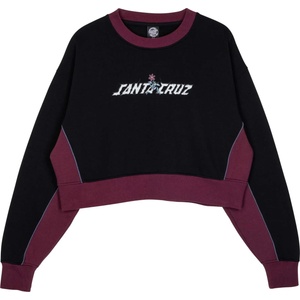 Santa Cruz Дамски пуловер Santa Cruz Women's Flourish Strip Crew Jumper - Black - размер 14 (UK) (117-3316-0115)