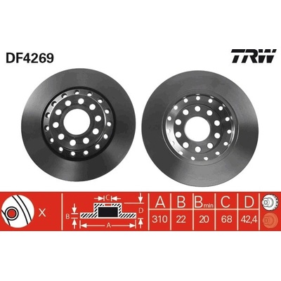 Brzdový kotúč TRW DF4269