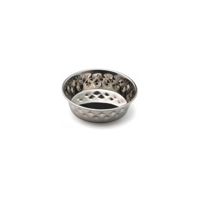 LEOPET Съд за храна или вода метален с гумен кръг срещу плъзгане 0, 200 лит diamond - leopet Италия, 35899/cd358990