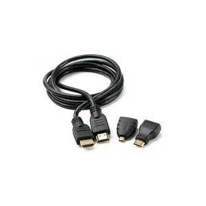  Комплет HDMI кабел и преходници - HDMI Male към HDMI Male, 1.5m, Mini HDMI към HDMI Female адаптер, Micro HDMI към HDMI Female адаптер