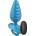 Playhouse Deep Ribbed Anal Plug Vibrating with Remote Blue