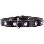 COLLAR Кожен нашийник с декорация - 27 - 35см, 14мм - черен