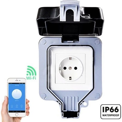 Tuya WiFi водоустойчив Контакт за открит външен монтаж 16A IP66 - 59644